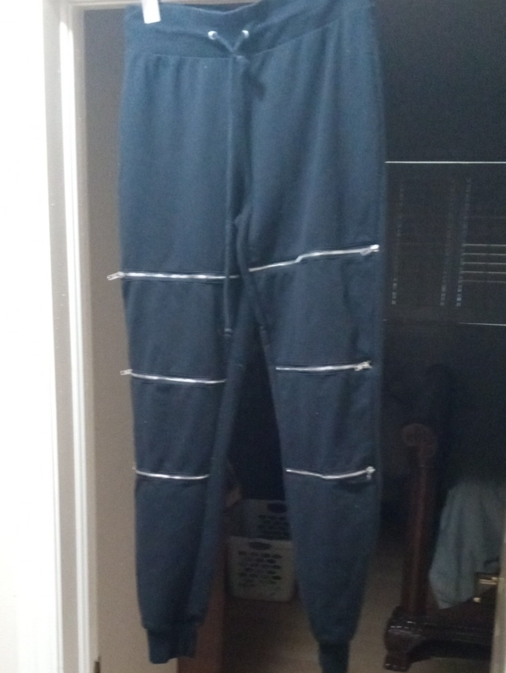 Revamped Black Zip-Accent Jogger Pants
